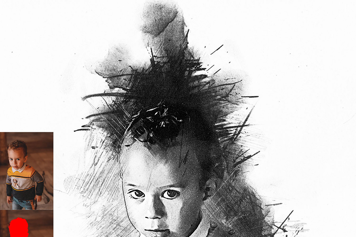 Charcoal Drawing Photoshop Action, a Brushes & More by MRI STUDIO (Photo 5 of 12)