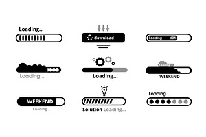 Downloading black line scale set, an Object Illustration by skripnikbb