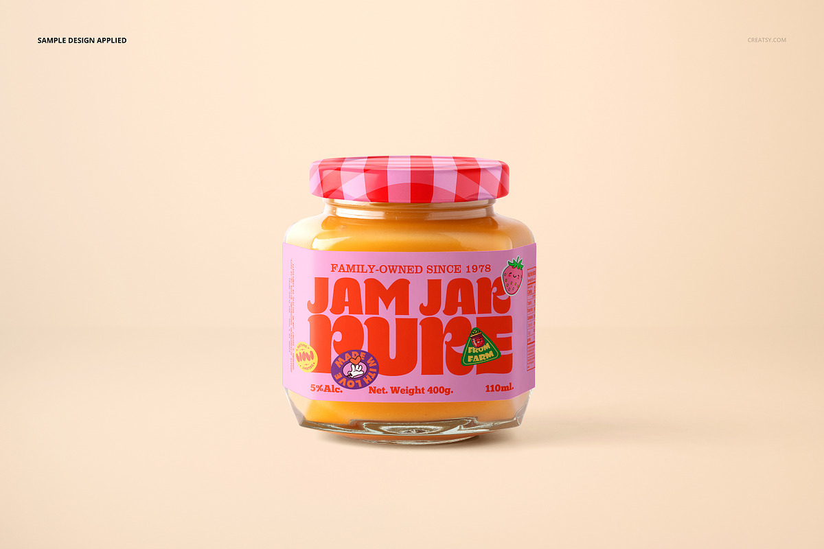 Jam Jar Mockup Set, a Packaging Mockup by Creatsy (Photo 6 of 9)