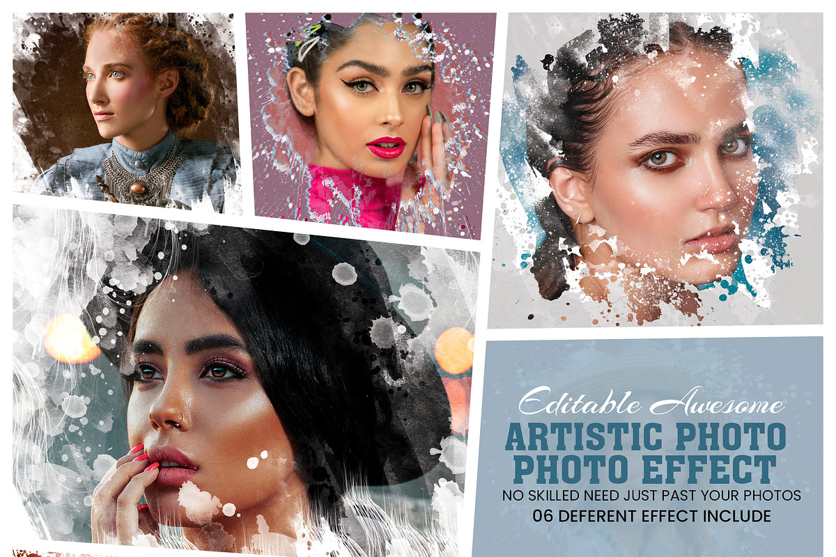 Watercolor Artistic Photo Templates, an Action Add-On by Photoshop Action (Photo 1 of 13)