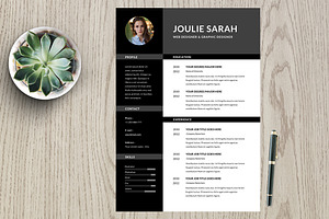 Resume Template 2 Page Pack Joulie