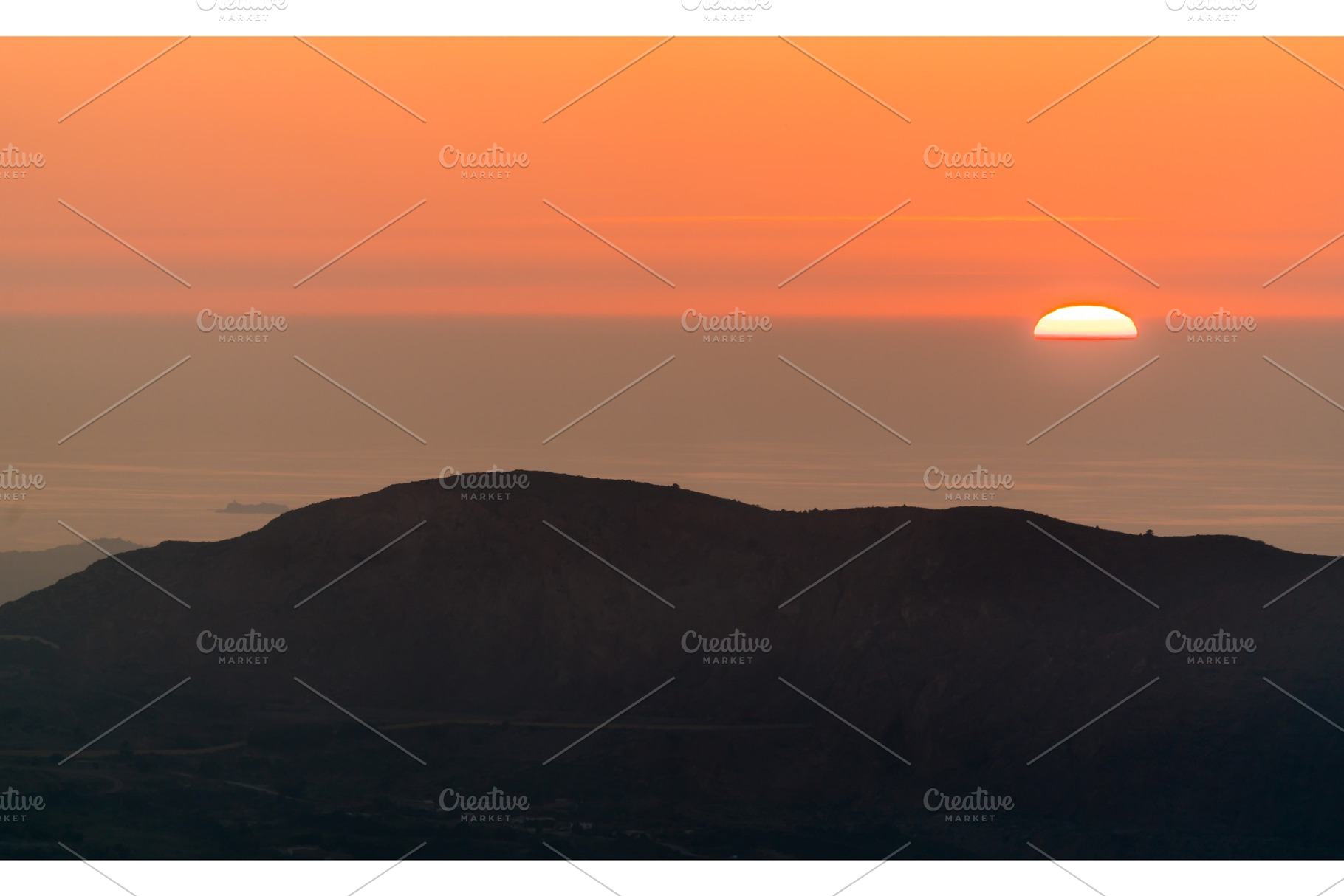 Sunset over the mediterranean sea in featuring algeria, landscape, and nature, a Nature Photo by Leonid Andronov