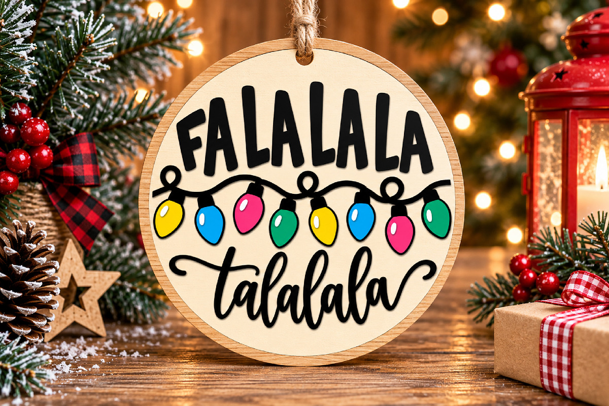 Christmas Falalala SVG Laser Cut, a Seasonal Illustration by Canvas Craft (Photo 6 of 6)