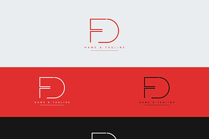 Alphabet icon monogram logo FD, a Branding & Logo Template by Aleesher
