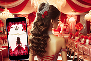 Quinceañera red Video Invite Canva, an Invitation Template by VM PARTYS  BY TAIRUMA (Thumbnail 4 of 9)