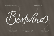 Bestwina, a Script Font by Rishsketch (Thumbnail 6 of 12)