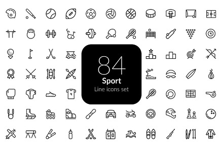 Sport line icons set
