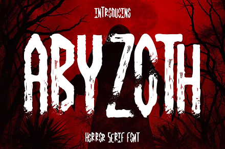 Abyzoth - Horror Serif Font, a Blackletter Font by PutraCetol Studio