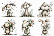 Floral Easter Bunny Clipart, an Illustration by Libby Wishes (Thumbnail 5 of 7)