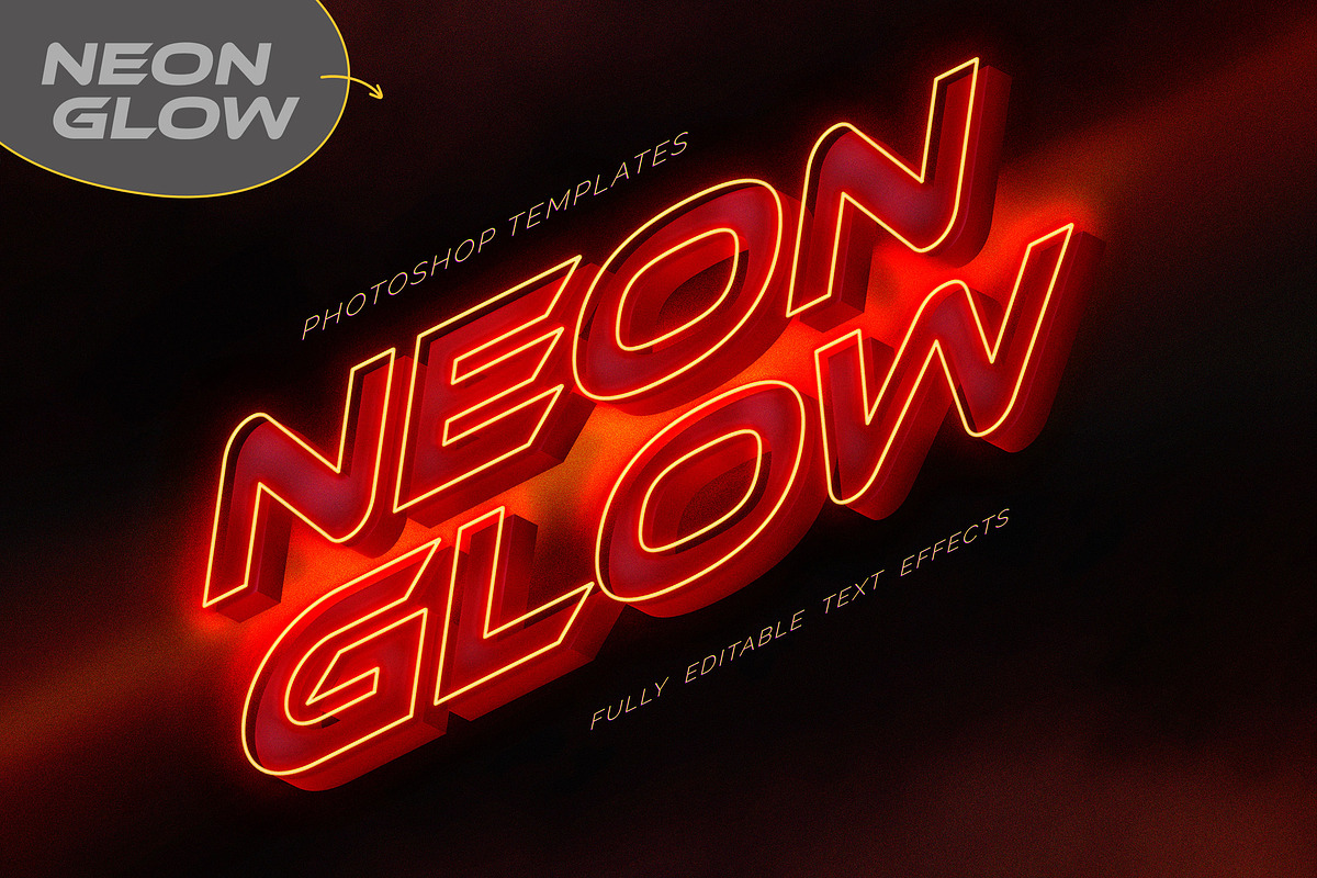 Neon Glow 3D Text Effect, a Layer Style Add-On by Andrew Skoch Design (Photo 3 of 8)