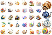Watercolor Snail, Cute Snail Clipart, an Illustration by Sublimation Artist (Thumbnail 2 of 6)
