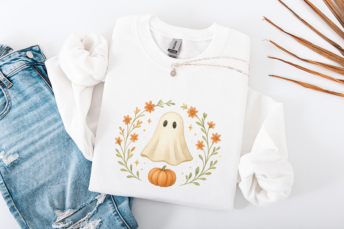 Cute Ghost Pumpkin PNG, Fall, an Illustration by SharpMarketplace (Photo 4 of 9)