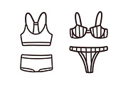 Outline women lingerie underwear set, an Object Illustration by Good Studio (Thumbnail 7 of 9)