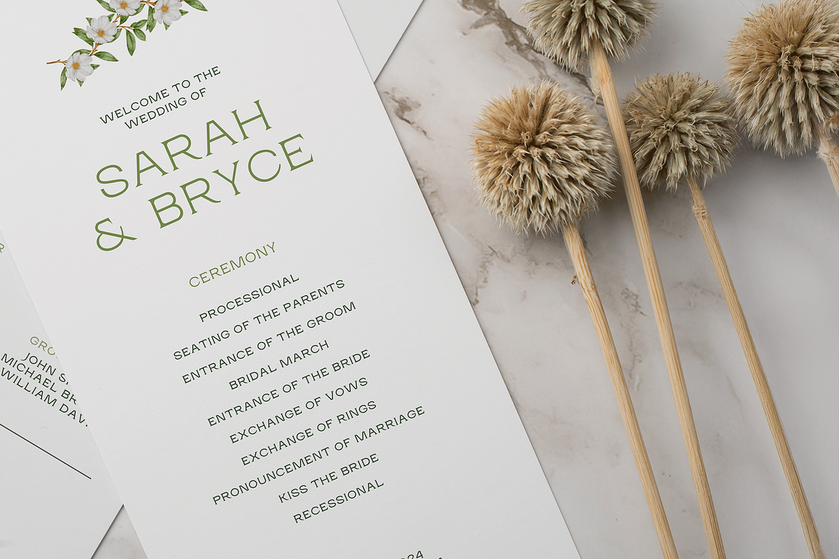 Green Floral Wedding Bundle Template, a Stationery Template by Paraná Studio (Photo 8 of 23)