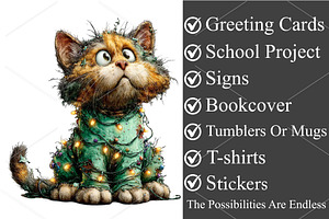 Whimsical Funny Birthday Cat Clipart, a Seasonal Illustration by Canvas Craft