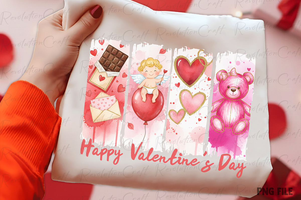 Happy Valentine's Day Brushstrok PNG, an Illustration by OK Design (Photo 2 of 4)