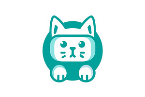 minimalist cat vr logo 2, a Branding & Logo Template by Zr, PROJECT