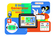 10 AI Voice Generator Illustration, a Technology Illustration by denayunebgt (Thumbnail 1 of 4)