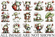 Watercolor Frog Clipart Bundle, an Illustration by Canvas Craft (Thumbnail 3 of 7)