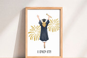 Watercolor Graduation Clipart PNG, an Education Illustration by PatternPalette (Thumbnail 4 of 5)
