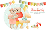 Bear mother and father clipart, an Animal Illustration by Magic Story Studio (Thumbnail 1 of 4)