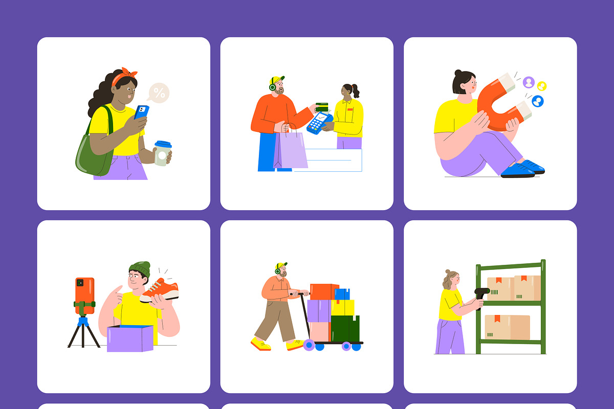 100 E-Commerce Flat Illustrations, a Person Illustration by Brickclay (Photo 10 of 13)