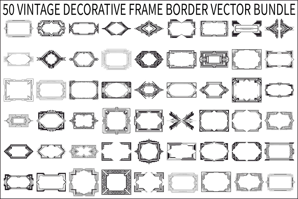 Vintage Decorative Frame Bundle, an Illustration by hafijul (Photo 1 of 51)