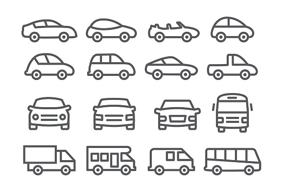 Car Line Icons