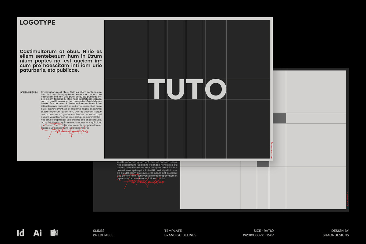 TUTO | Brand Guidelines Template, a Branding & Logo Template by shaondesigns (Photo 4 of 9)