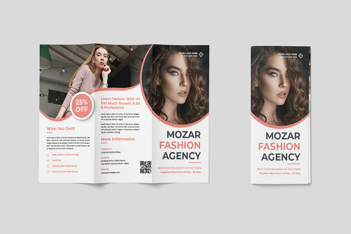 Soft Fashion Agency Trifold Brochure, a Marketing Template by Formatika Studio (Photo 3 of 4)