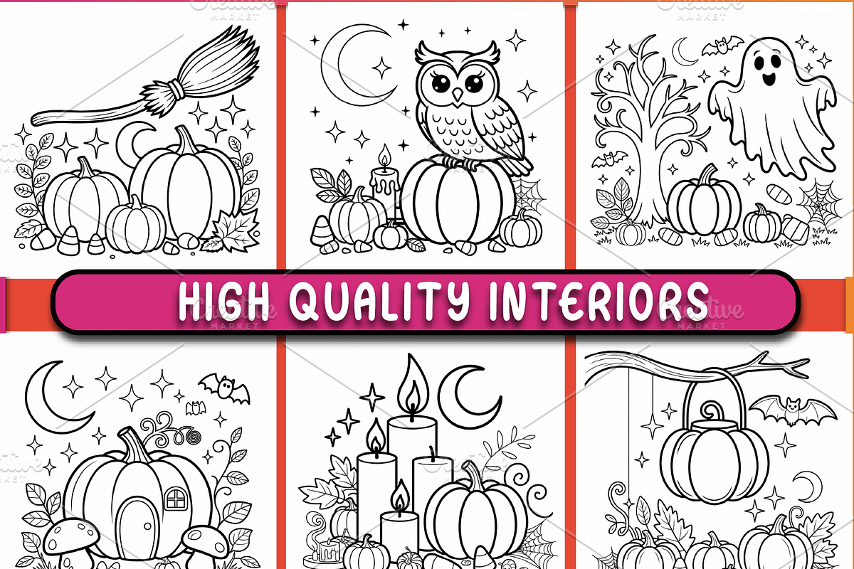 Bold & Easy Halloween Magic Coloring, a Seasonal Illustration by Ink Gallery (Photo 2 of 4)