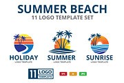 SUMMER BEACH theme logo set, a Branding & Logo Template by great19 (Thumbnail 1 of 3)