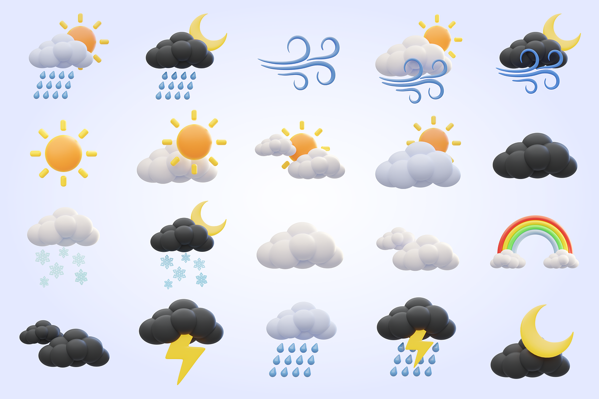 3D Meteorology Icon Vol 1, an Object 3D Model by SLAB! Design (Photo 4 of 4)