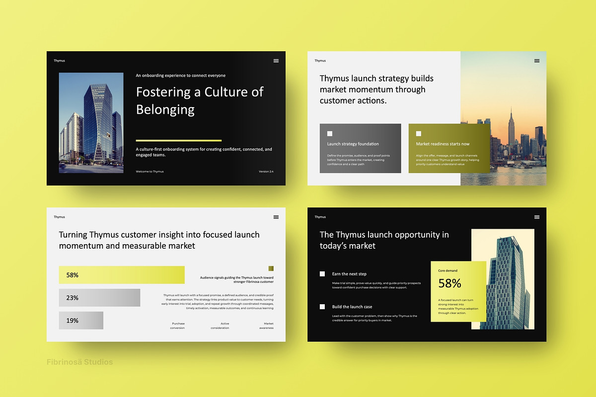Dark Yellow Product Launch Strategy, a Presentation Template by FIBRINOSÄ (Photo 3 of 7)
