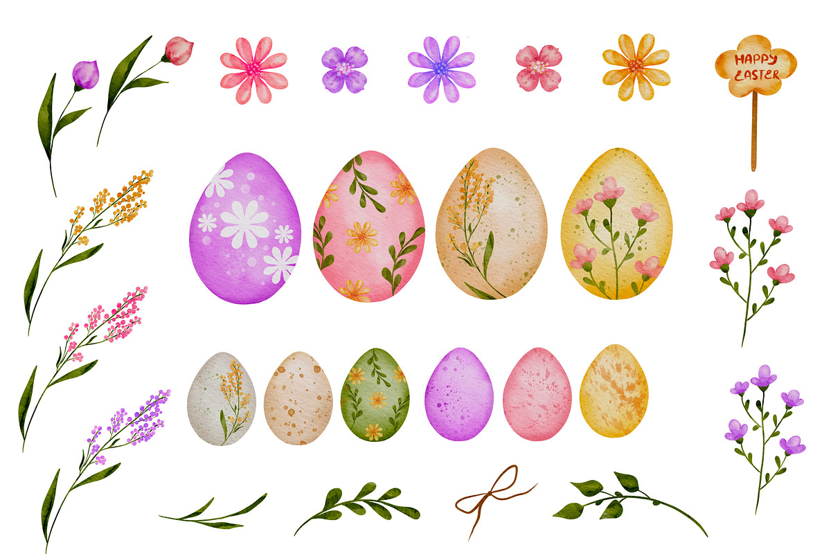 Easter Animal Watercolor Clipart Set, a Seasonal Illustration by ZabolotnaArt (Photo 4 of 14)