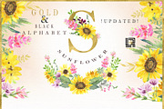 -50% Sunflowers watercolor flowers, a Texture Illustration by LABFcreations (Thumbnail 2 of 11)
