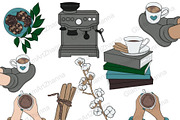 I Love Coffee Clipart, a Food Illustration by GlamArtZhanna (Thumbnail 2 of 3)