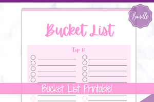 Bucket List Printable - Minimalist