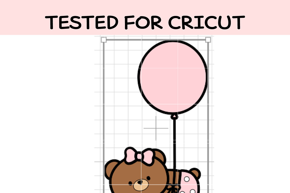 Cute Baby Bear with Balloon SVG, an Illustration by TheHitShop (Photo 5 of 7)