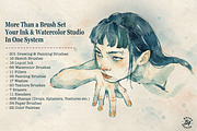 Watercolor & Ink Procreate Brushes, a Brush Add-On by BrushArchive (Thumbnail 2 of 16)