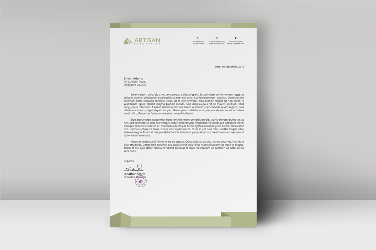 Letterhead Template, a Stationery Template by artisanHR (Photo 3 of 6)
