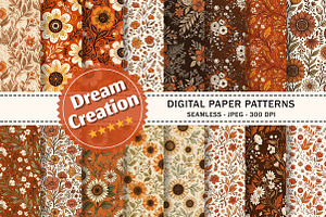 Autumn Floral Digital Paper