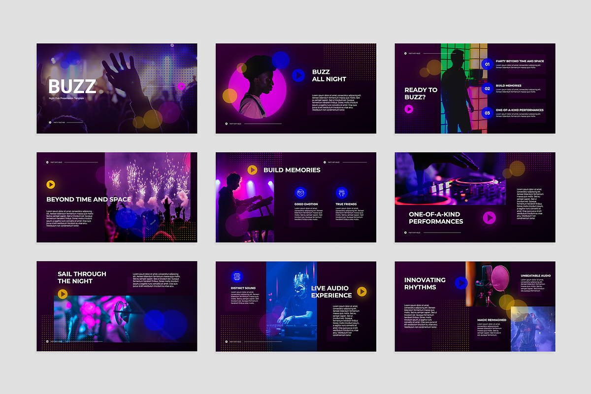 Buzz Night Club Keynote Template, a Presentation Template by Flat Icons (Photo 3 of 4)