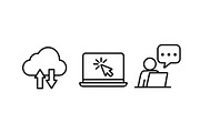 Line art set of technology icons set, an Outline Icon by Elen_Art (Thumbnail 2 of 4)
