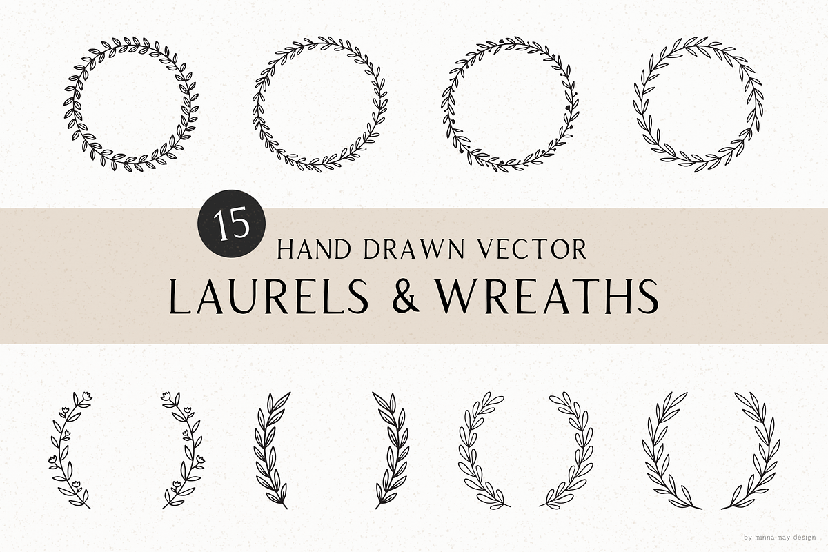 Laurels & Wreaths - Hand Drawn, an Illustration by Minna May Design (Photo 1 of 4)