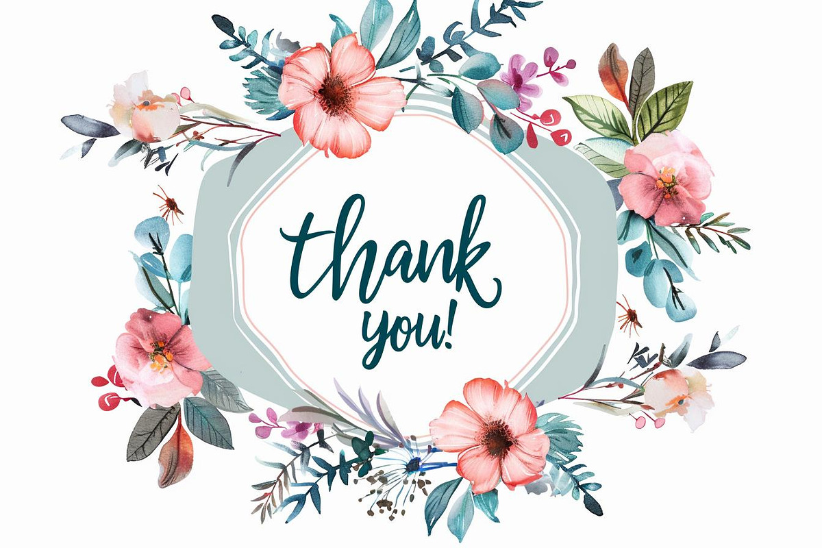 Thank You Card Set - Watercolor, an Illustration by hafijul (Photo 10 of 13)