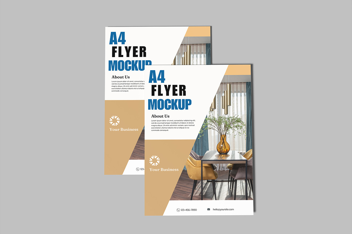 A4 Flyer Mockup, a Flyer Template by lamorastudio (Photo 3 of 11)