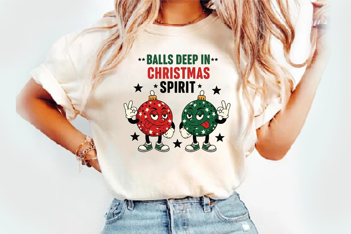 Balls Deep in Christmas Spirit png, an Illustration by Watercolor design (Photo 2 of 6)