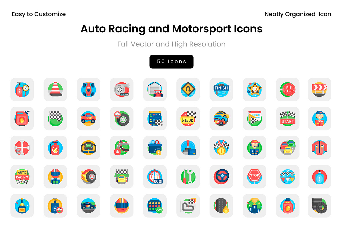 Auto Racing and Motorsport Icons, an Icon by Wencory (Photo 2 of 2)