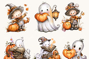 Halloween Cute Animals Clipart, a Seasonal Illustration by BusyDaydesign (Thumbnail 6 of 9)